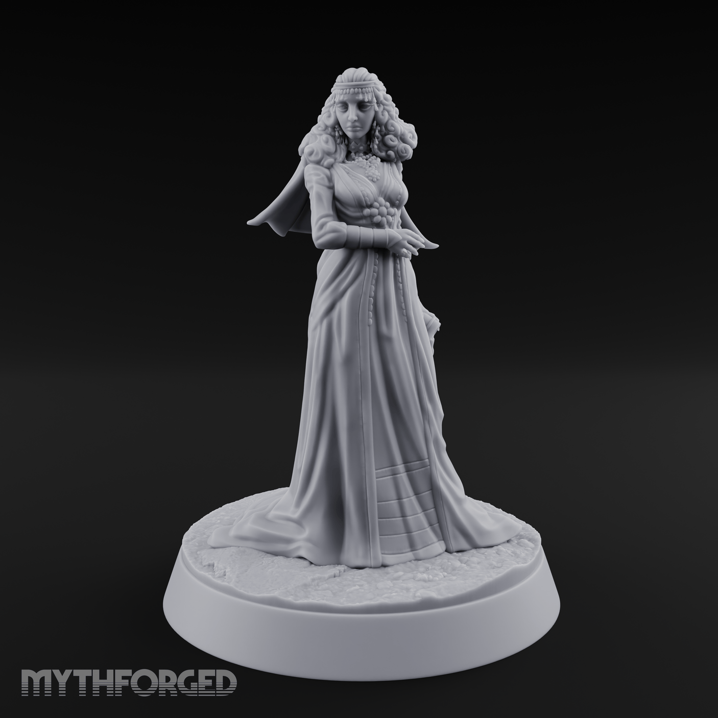 Flowing Regally Human Noble Miniature for Dungeons and Dragons, Pathfinder or other TTRPGs