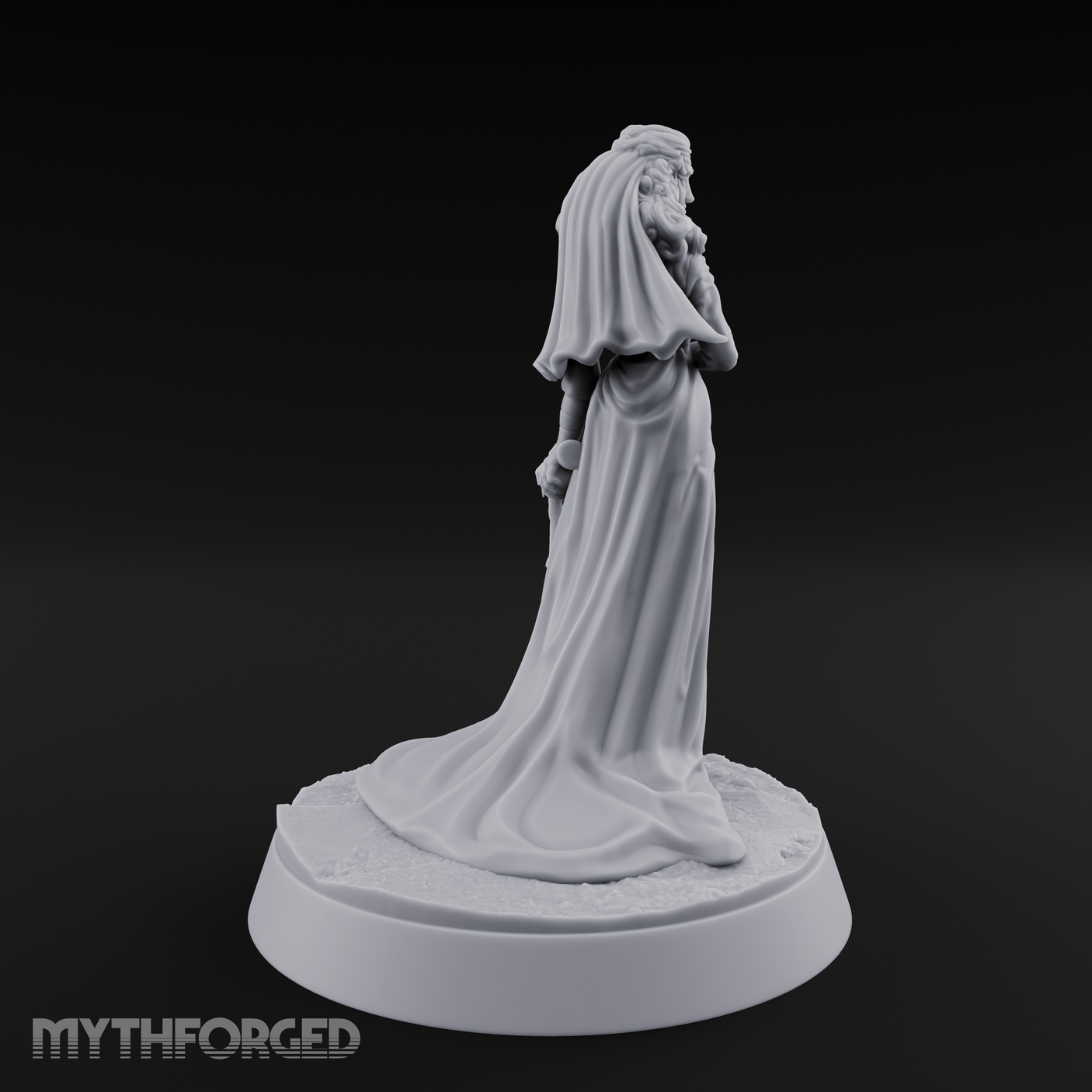 Flowing Regally Human Noble Miniature for Dungeons and Dragons, Pathfinder or other TTRPGs