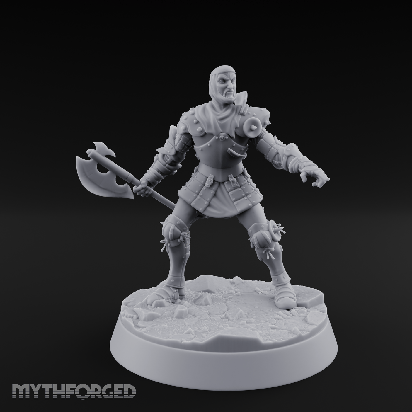 Legs Spread Battle Ready Human Warrior Miniature for Dungeons and Dragons, Pathfinder or other TTRPGs