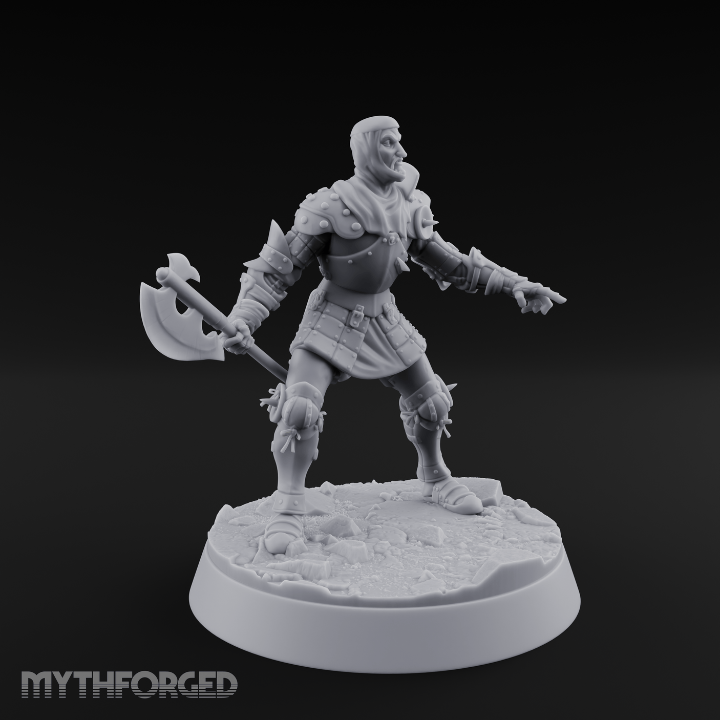 Legs Spread Battle Ready Human Warrior Miniature for Dungeons and Dragons, Pathfinder or other TTRPGs