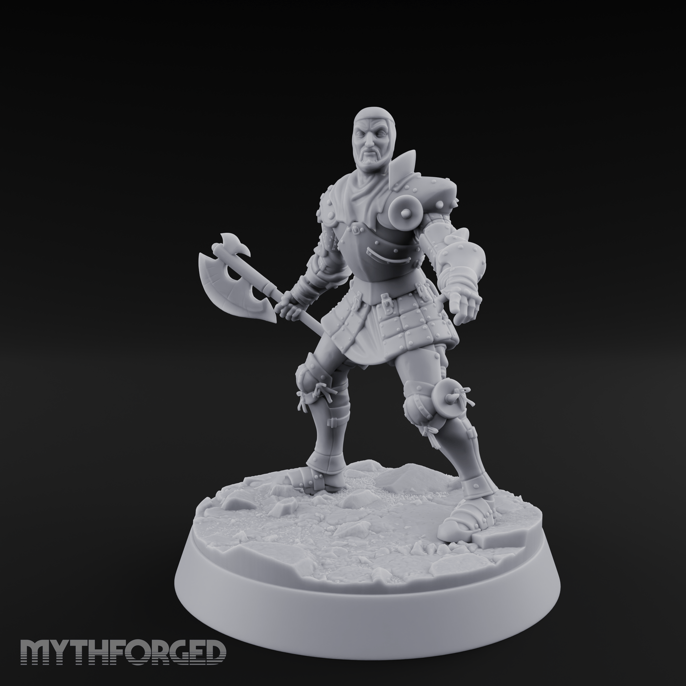 Legs Spread Battle Ready Human Warrior Miniature for Dungeons and Dragons, Pathfinder or other TTRPGs
