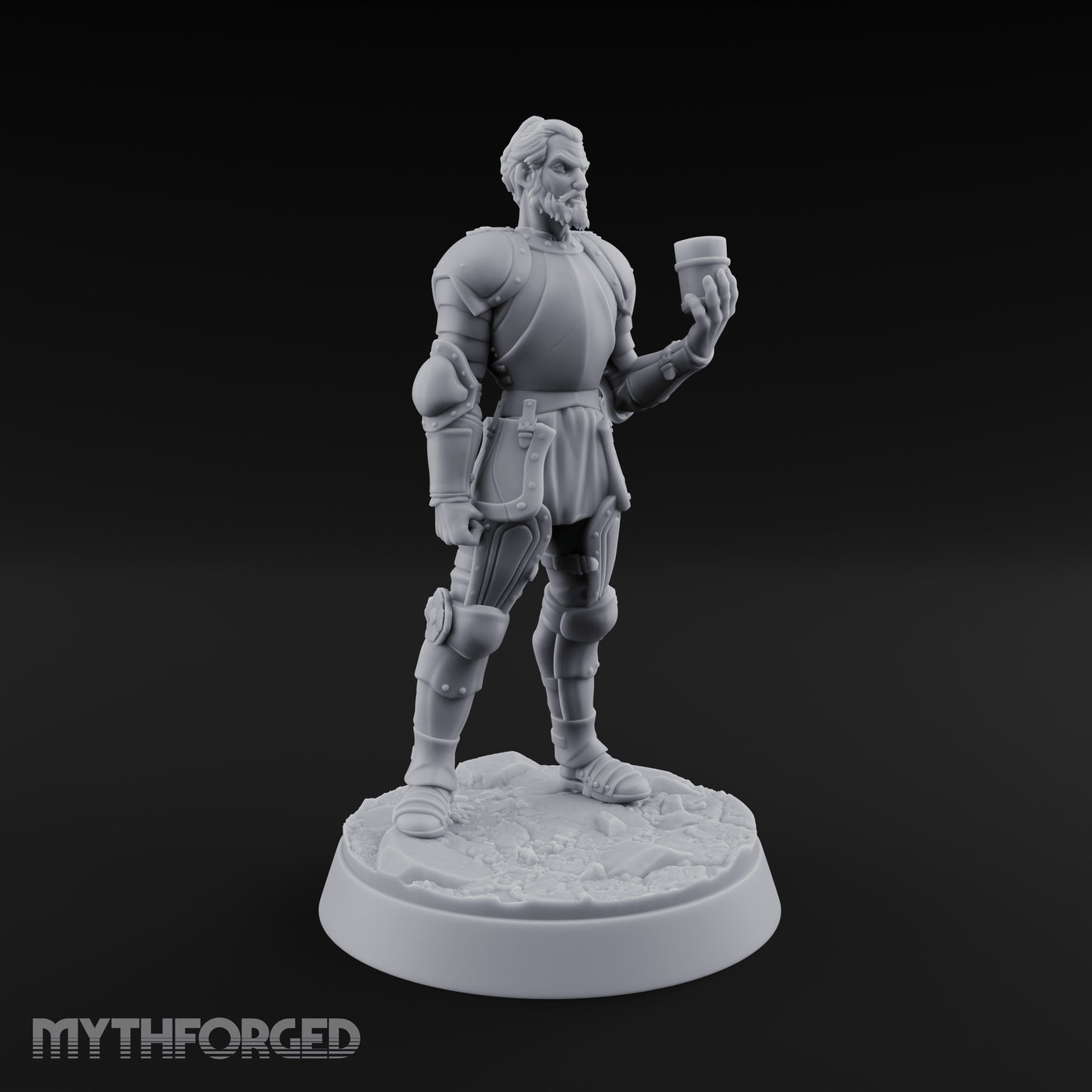 Toasting with Booze Human Fighter Miniature for Dungeons and Dragons, Pathfinder or other TTRPGs