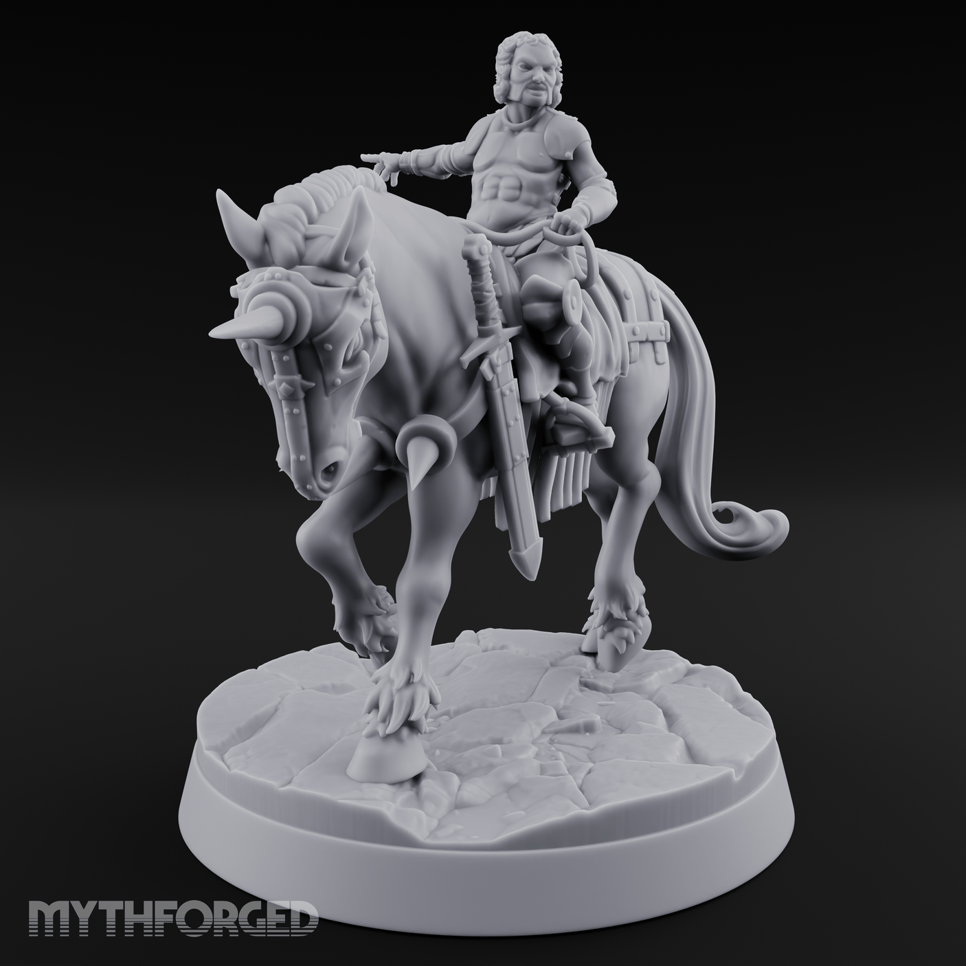 Regal Rider Commanding Noble Miniature for Dungeons and Dragons, Pathfinder or other TTRPGs