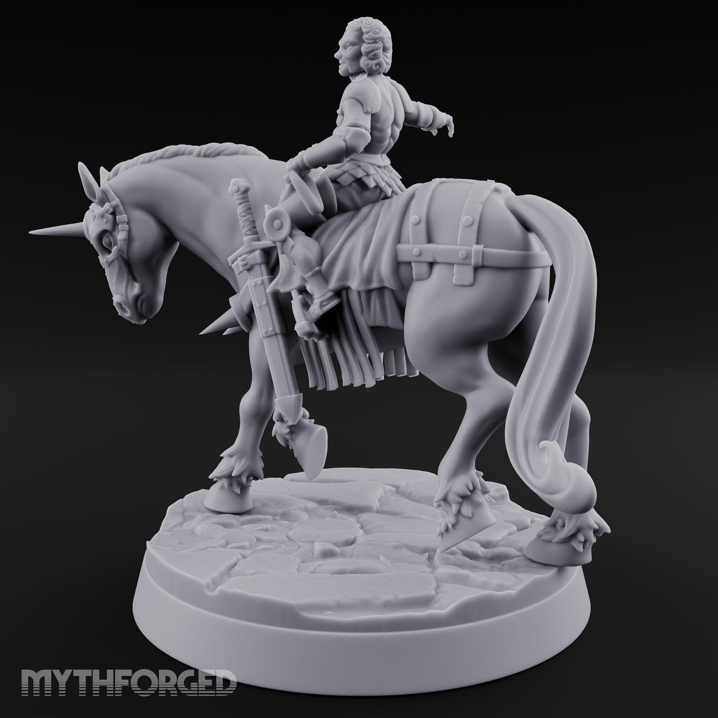Regal Rider Commanding Noble Miniature for Dungeons and Dragons, Pathfinder or other TTRPGs