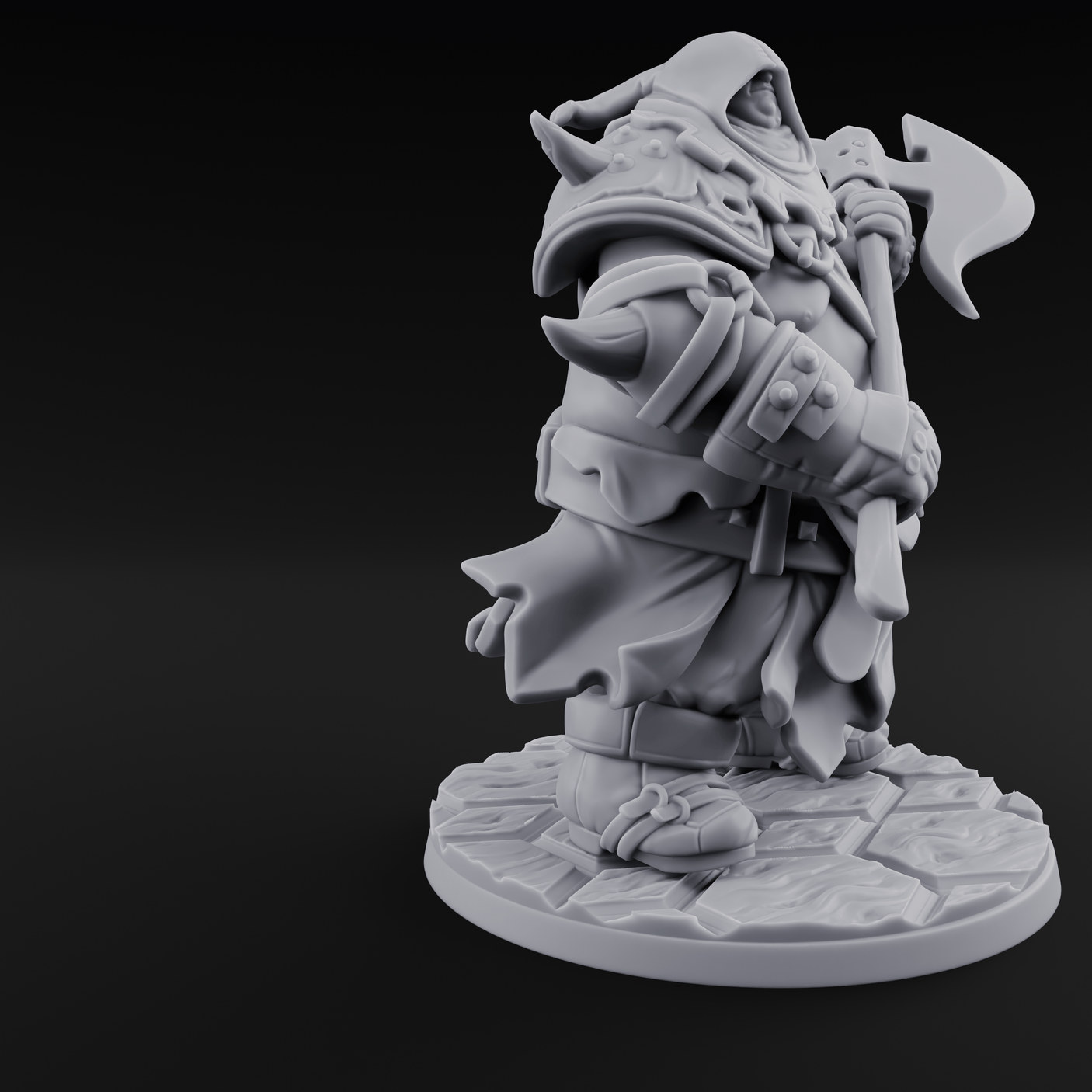 Belly Out Chopping Human Executioner Miniature for Dungeons and Dragons, Pathfinder or other TTRPGs