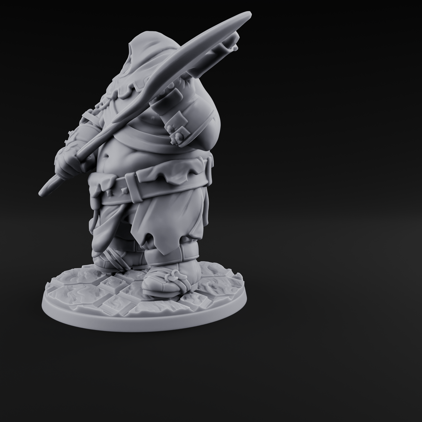 Belly Out Chopping Human Executioner Miniature for Dungeons and Dragons, Pathfinder or other TTRPGs