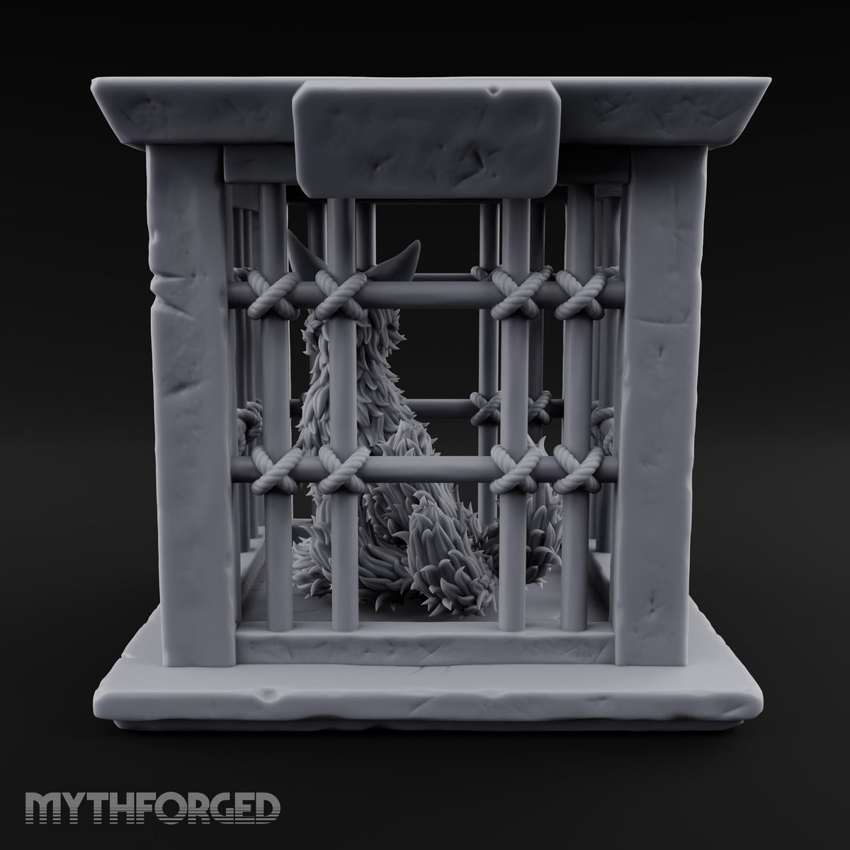 Fox Fur Fluffed, Fee Unpaid Stone Kitsune Pet Cage