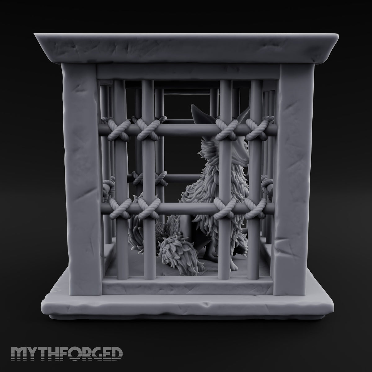 Fox Fur Fluffed, Fee Unpaid Stone Kitsune Pet Cage