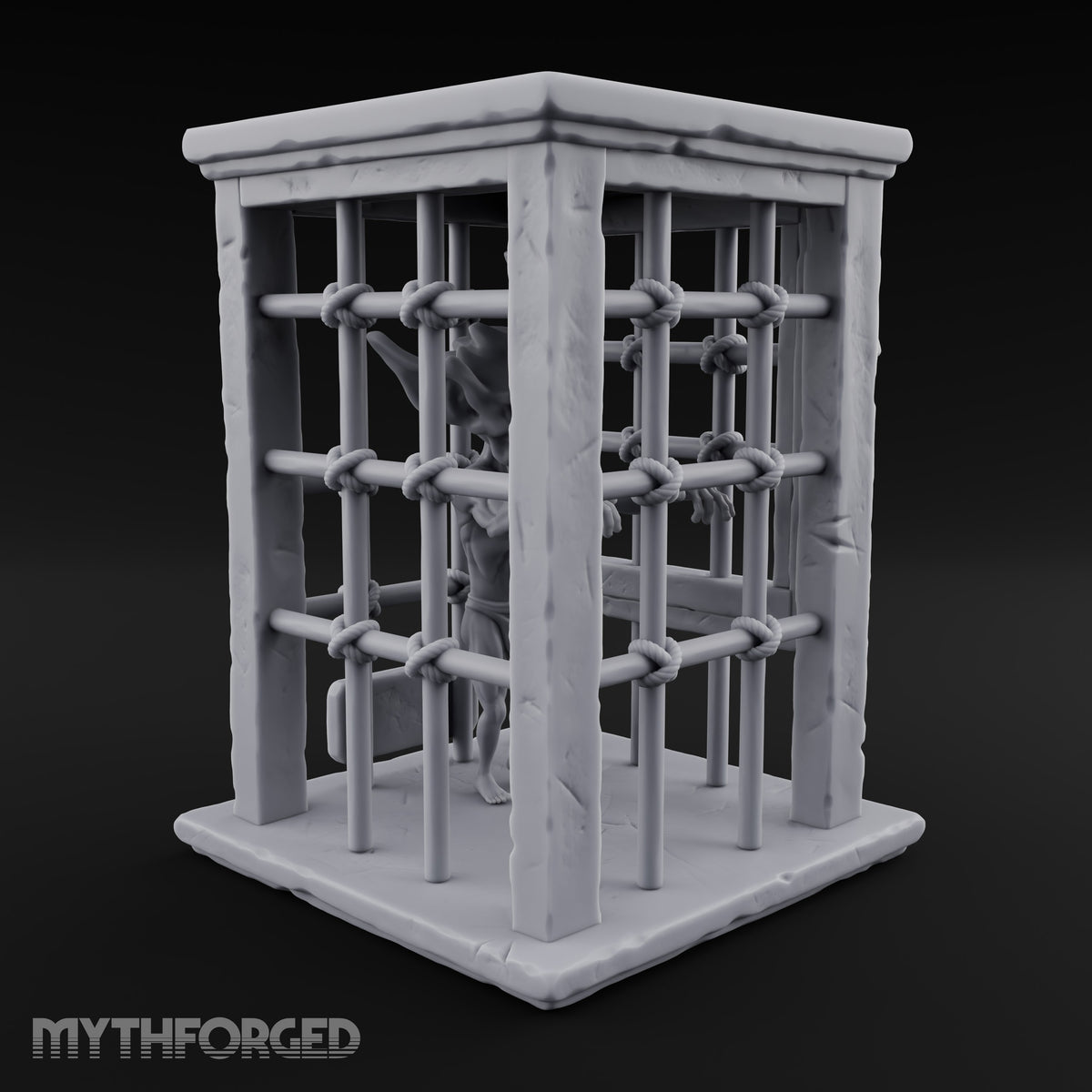 Bars Won't Stop the Snarl Wooden Goblin Prison Cage