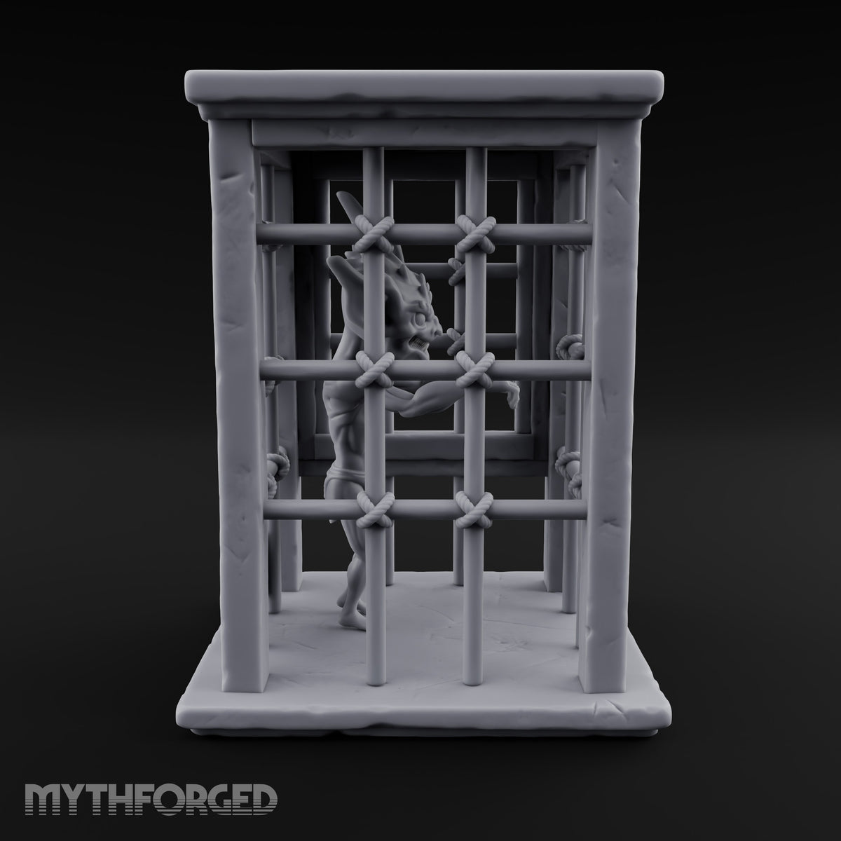 Bars Won't Stop the Snarl Wooden Goblin Prison Cage