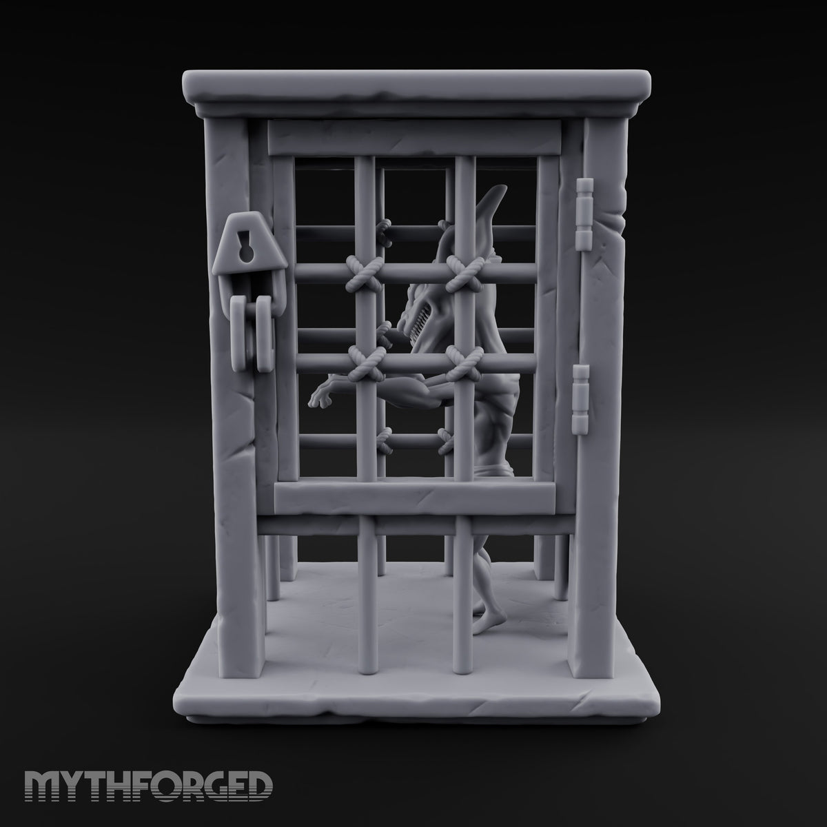 Bars Won't Stop the Snarl Wooden Goblin Prison Cage