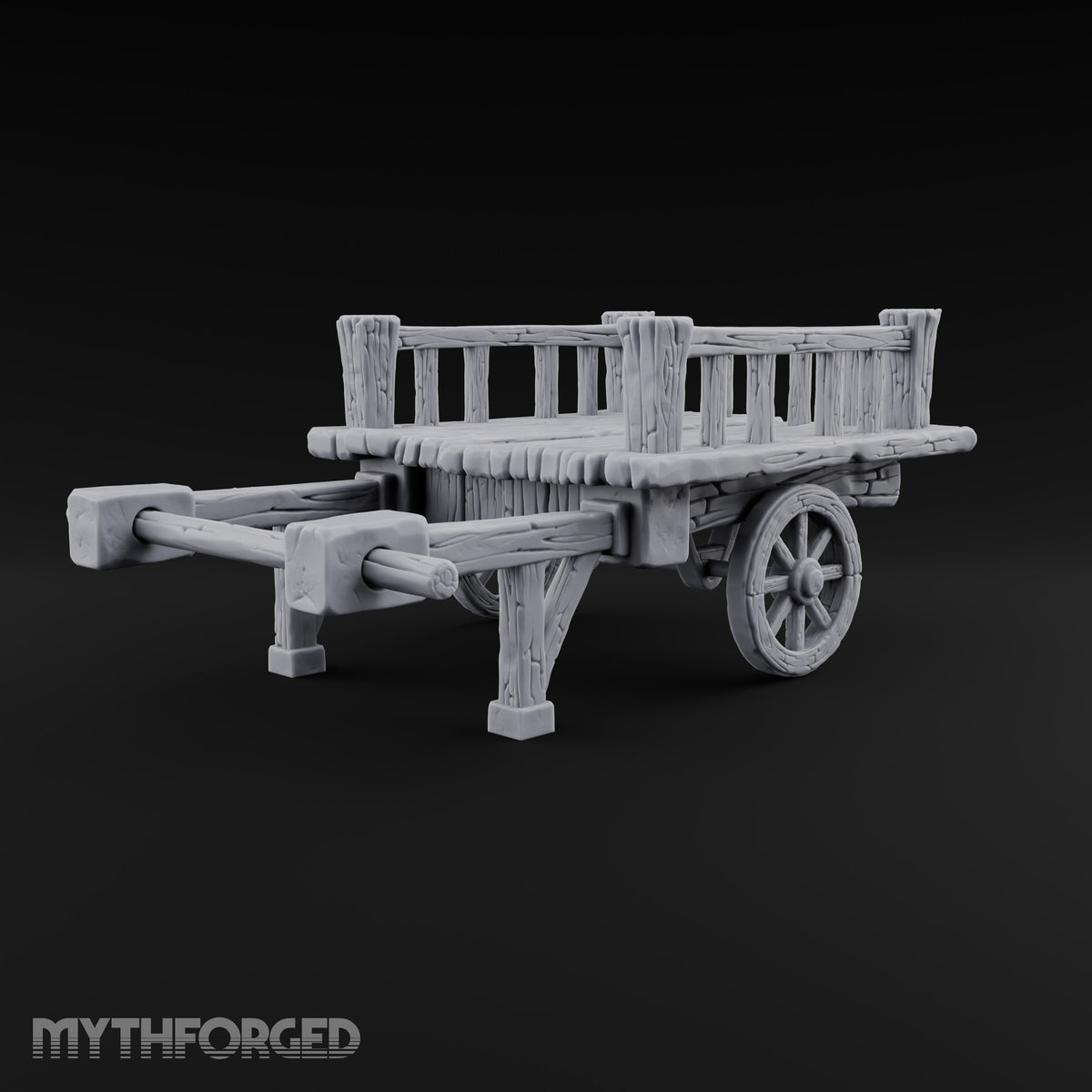 Shafts Down, Cages Pending Wooden Pet Vendor Cart