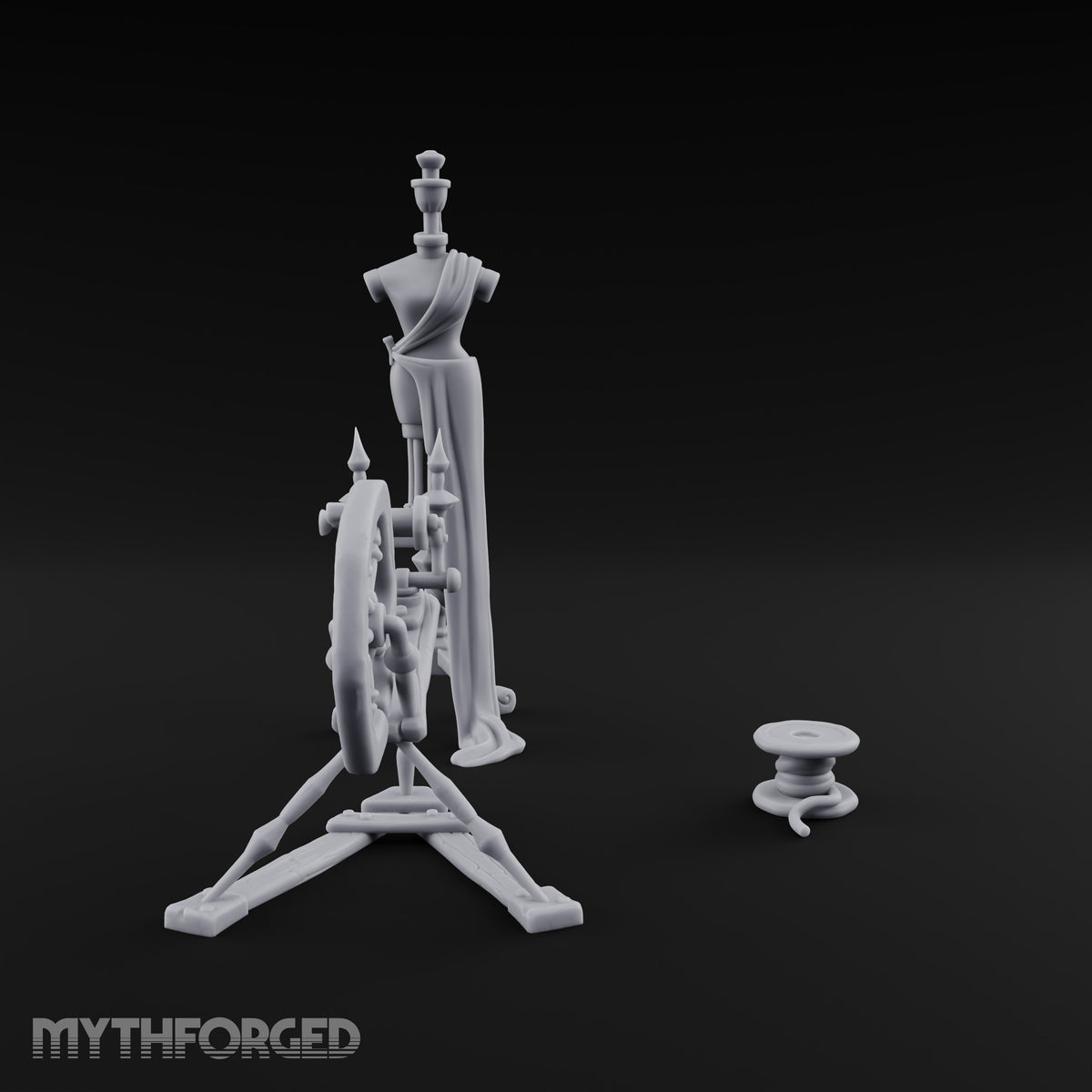 Nothing Off the Peg Tailor Mannequin and Spinning Wheel