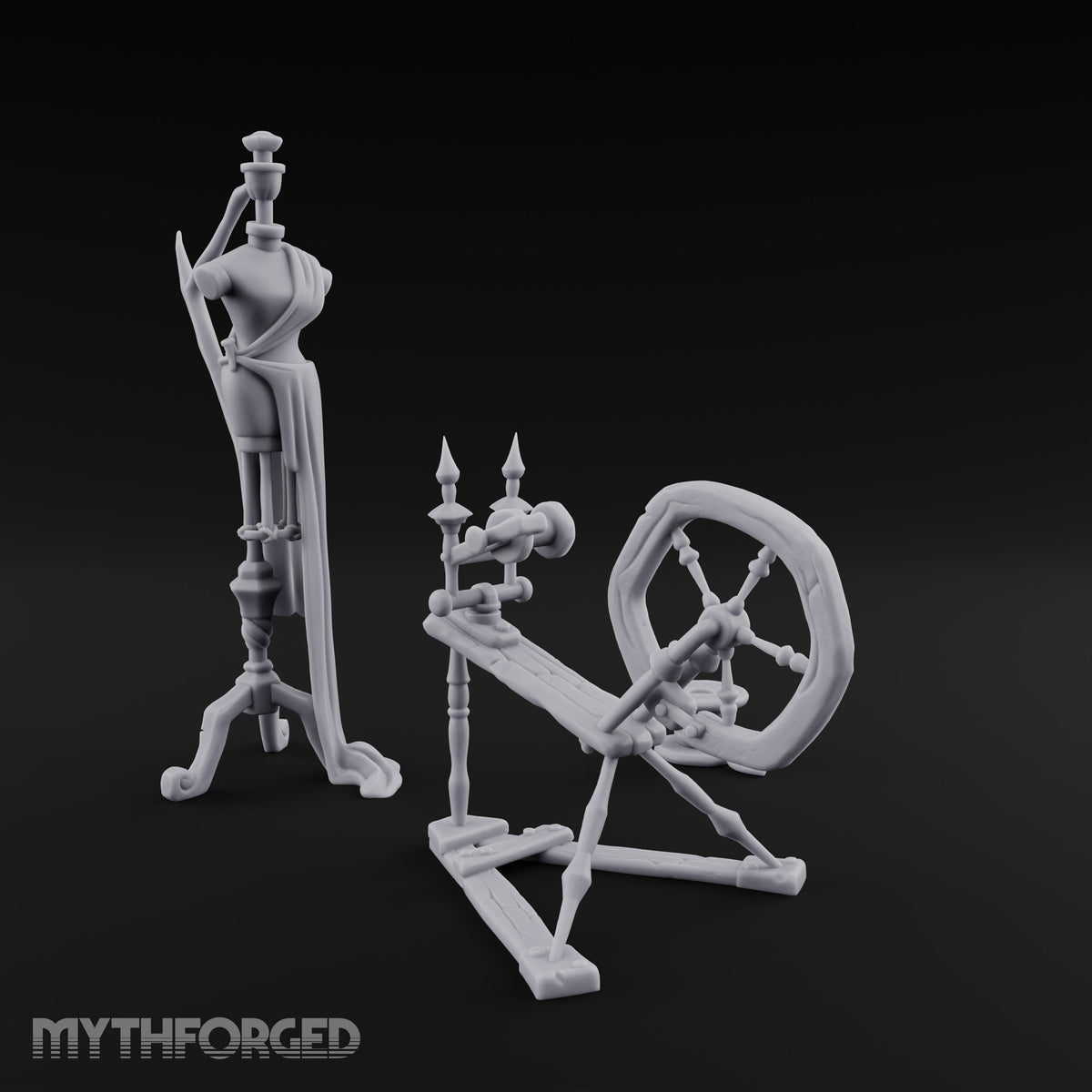 Nothing Off the Peg Tailor Mannequin and Spinning Wheel