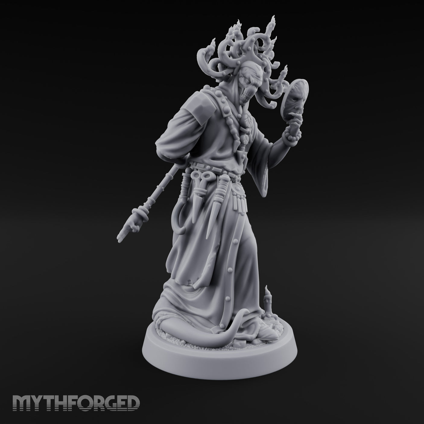 Face Borrowing Lich Sorcerer Miniature for Dungeons and Dragons, Pathfinder or other TTRPGs