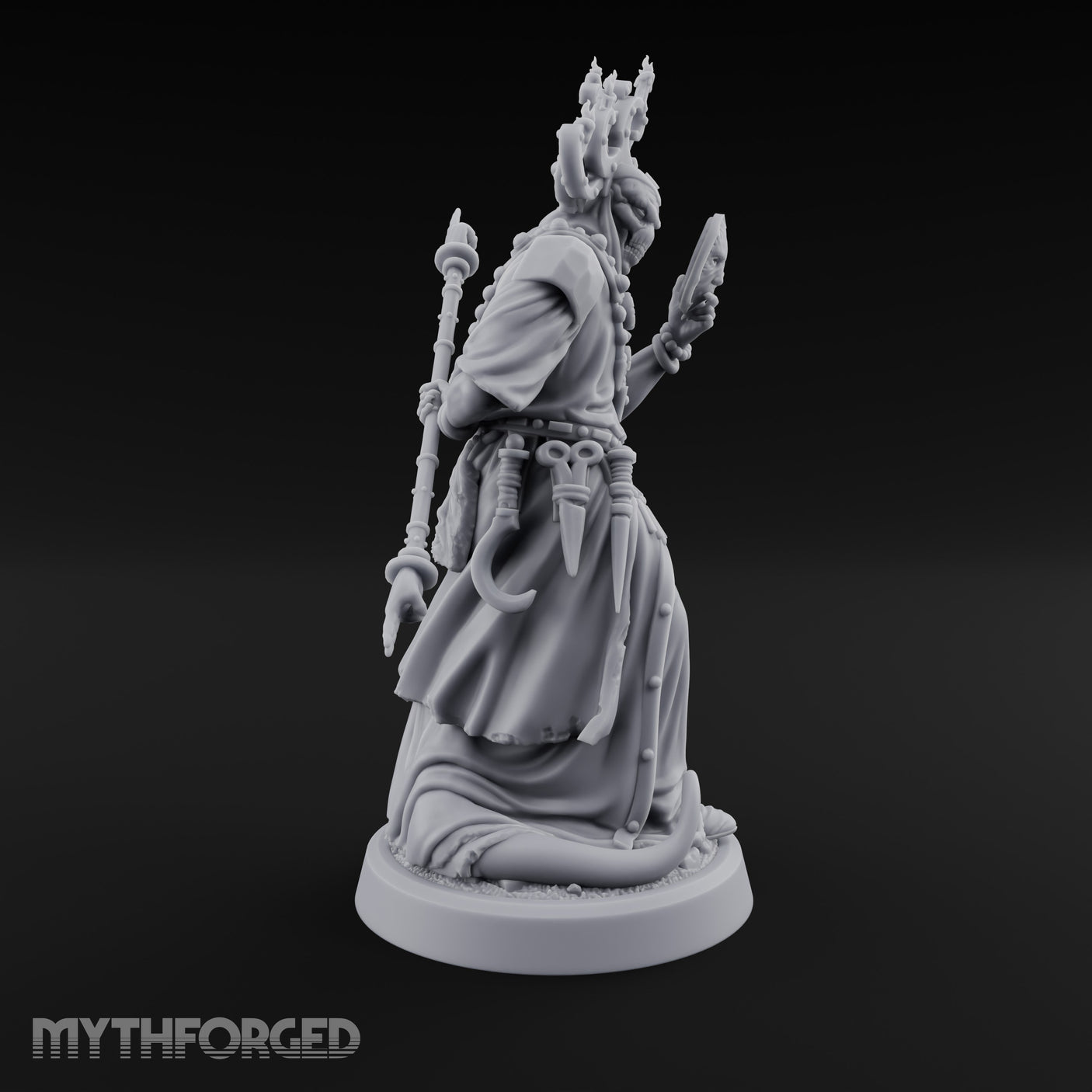 Face Borrowing Lich Sorcerer Miniature for Dungeons and Dragons, Pathfinder or other TTRPGs