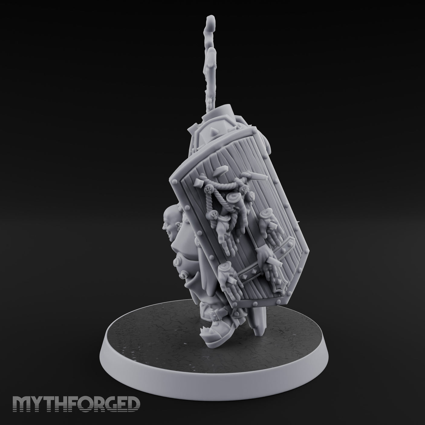 Face Crowned Shield Bearing Human Chorister Miniature for Dungeons and Dragons, Pathfinder or other TTRPGs