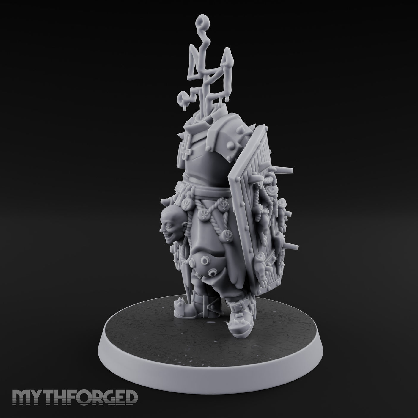 Face Crowned Shield Bearing Human Chorister Miniature for Dungeons and Dragons, Pathfinder or other TTRPGs