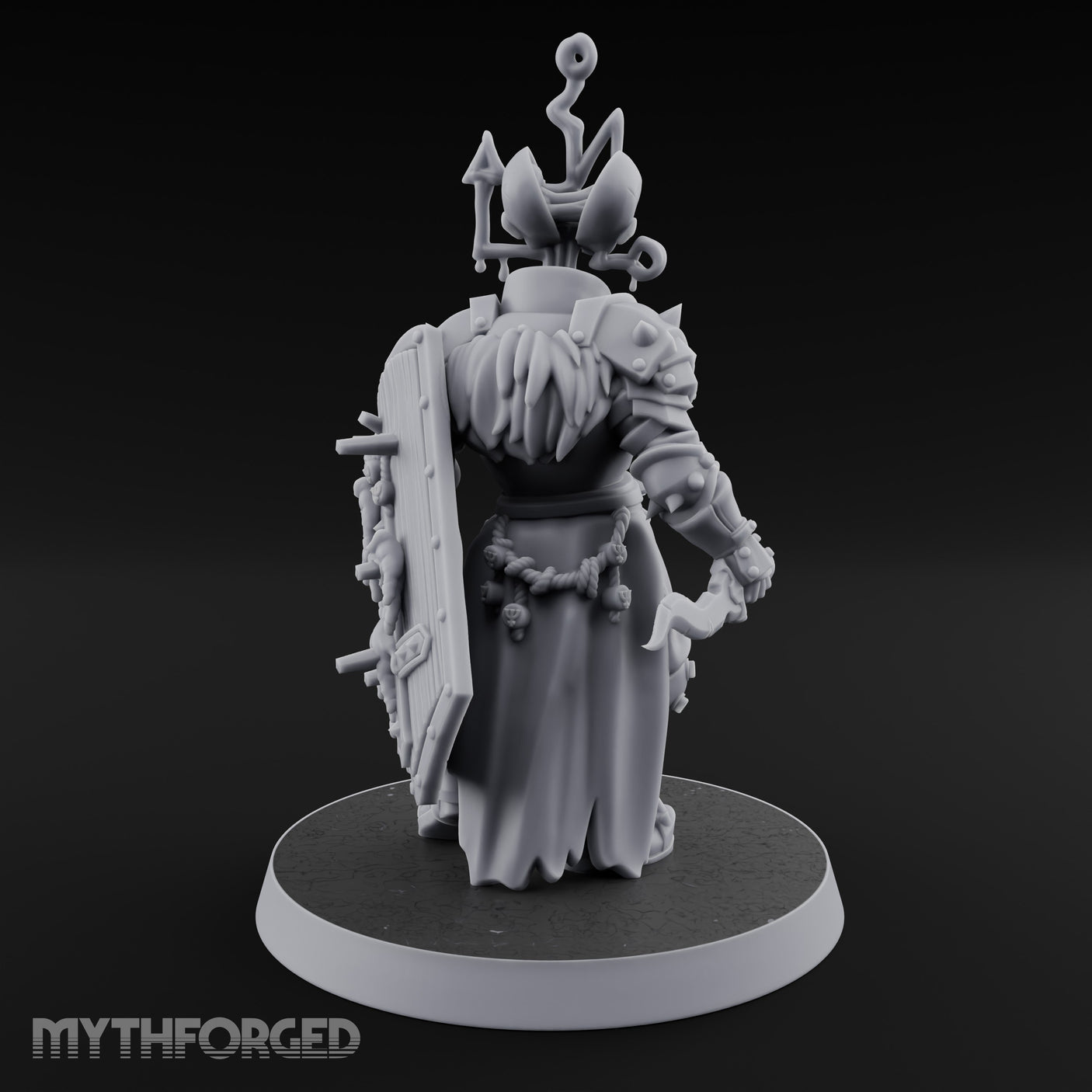 Face Crowned Shield Bearing Human Chorister Miniature for Dungeons and Dragons, Pathfinder or other TTRPGs