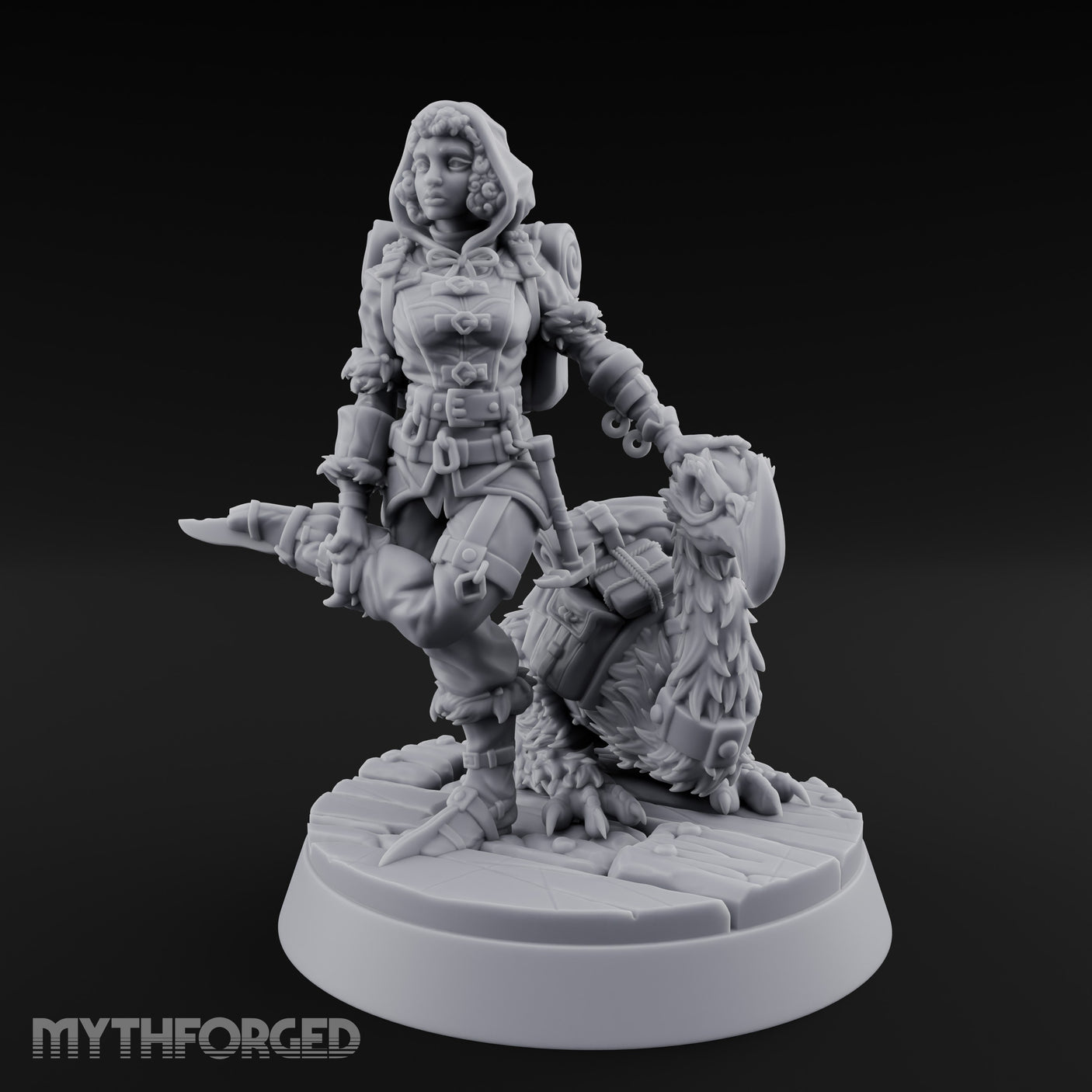 Falcon Toting Human Ranger Miniature for Dungeons and Dragons, Pathfinder or other TTRPGs