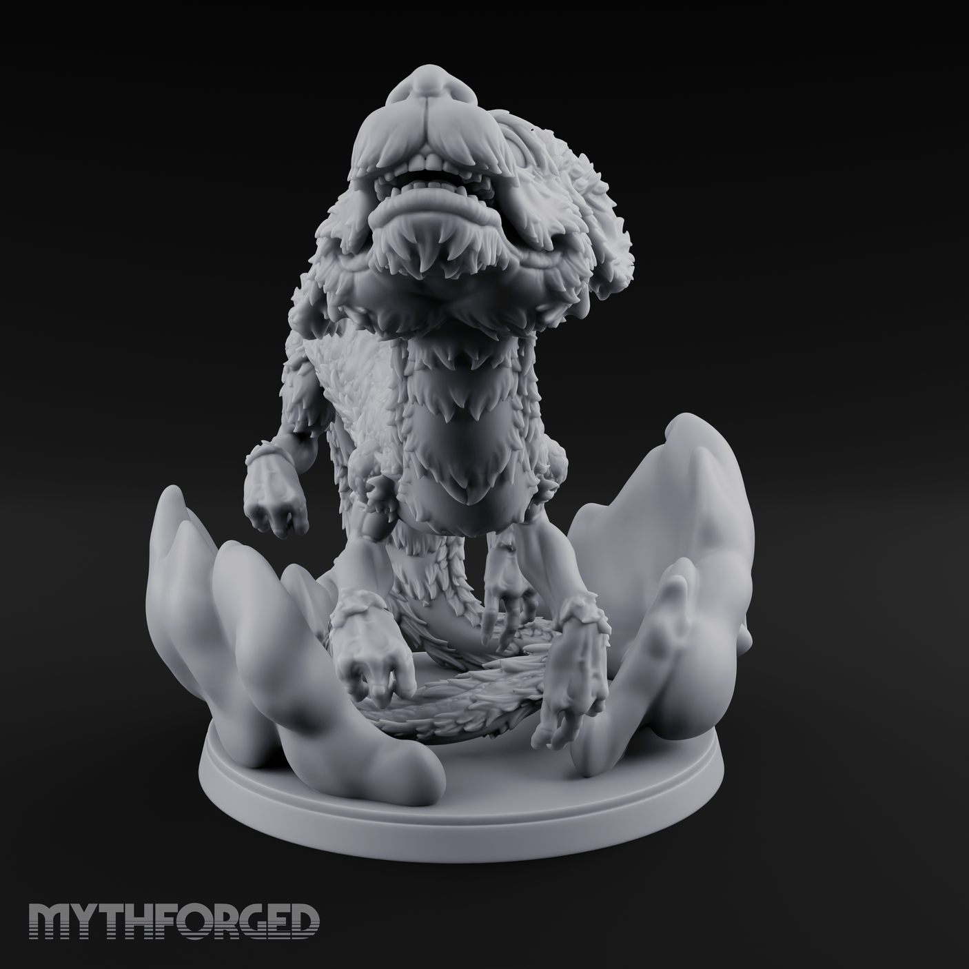 Air Swimming Overgrown Blink Dog Miniature for Dungeons and Dragons, Pathfinder or other TTRPGs