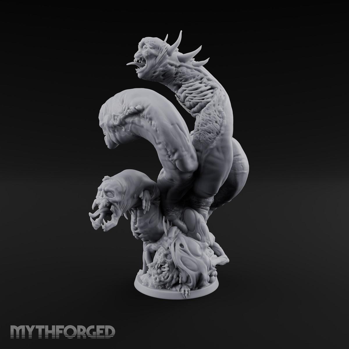 Uncoils Mid-Scream Neothelid Worm Horror — 4 Heads (40mm)