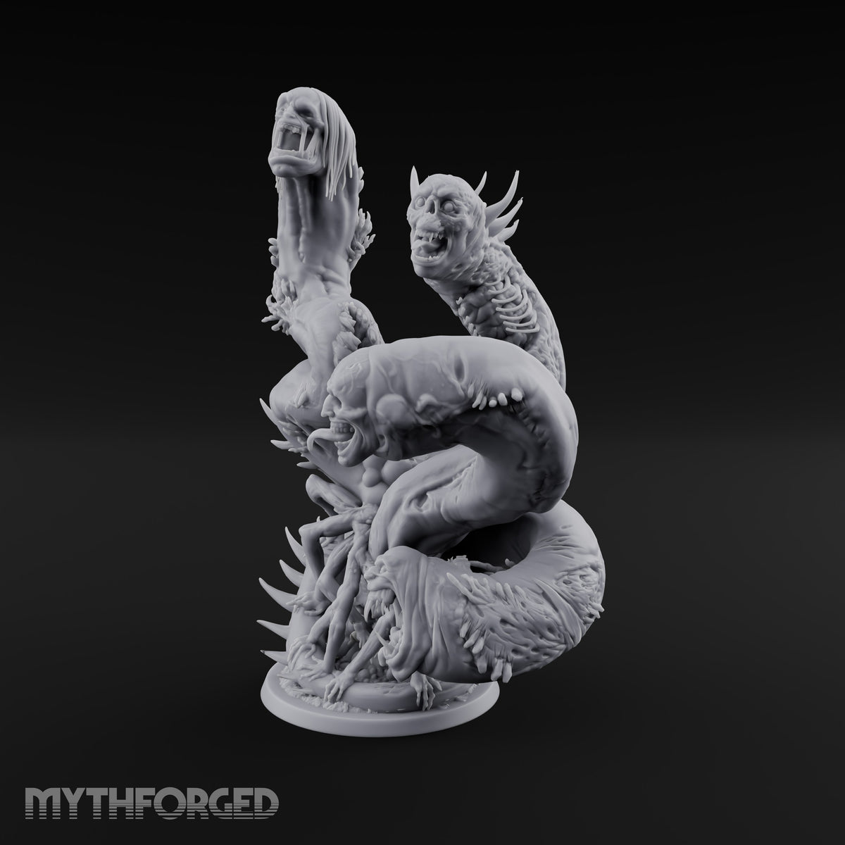 Uncoils Mid-Scream Neothelid Worm Horror — 4 Heads (50mm)