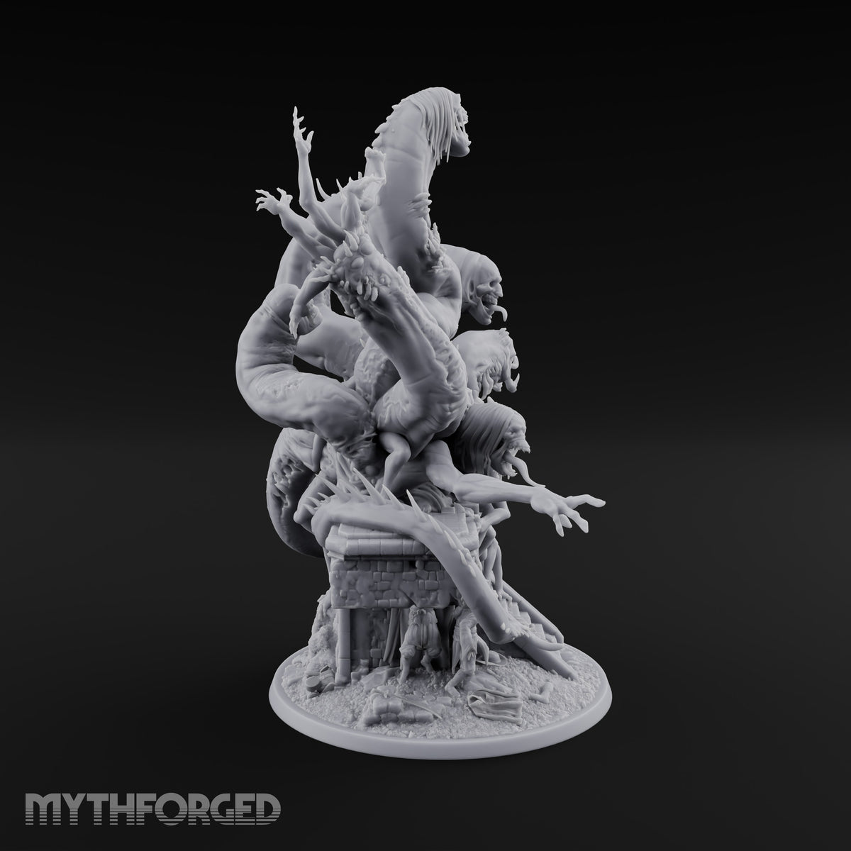 Uncoils Mid-Scream Neothelid Worm Horror — 8 Heads
