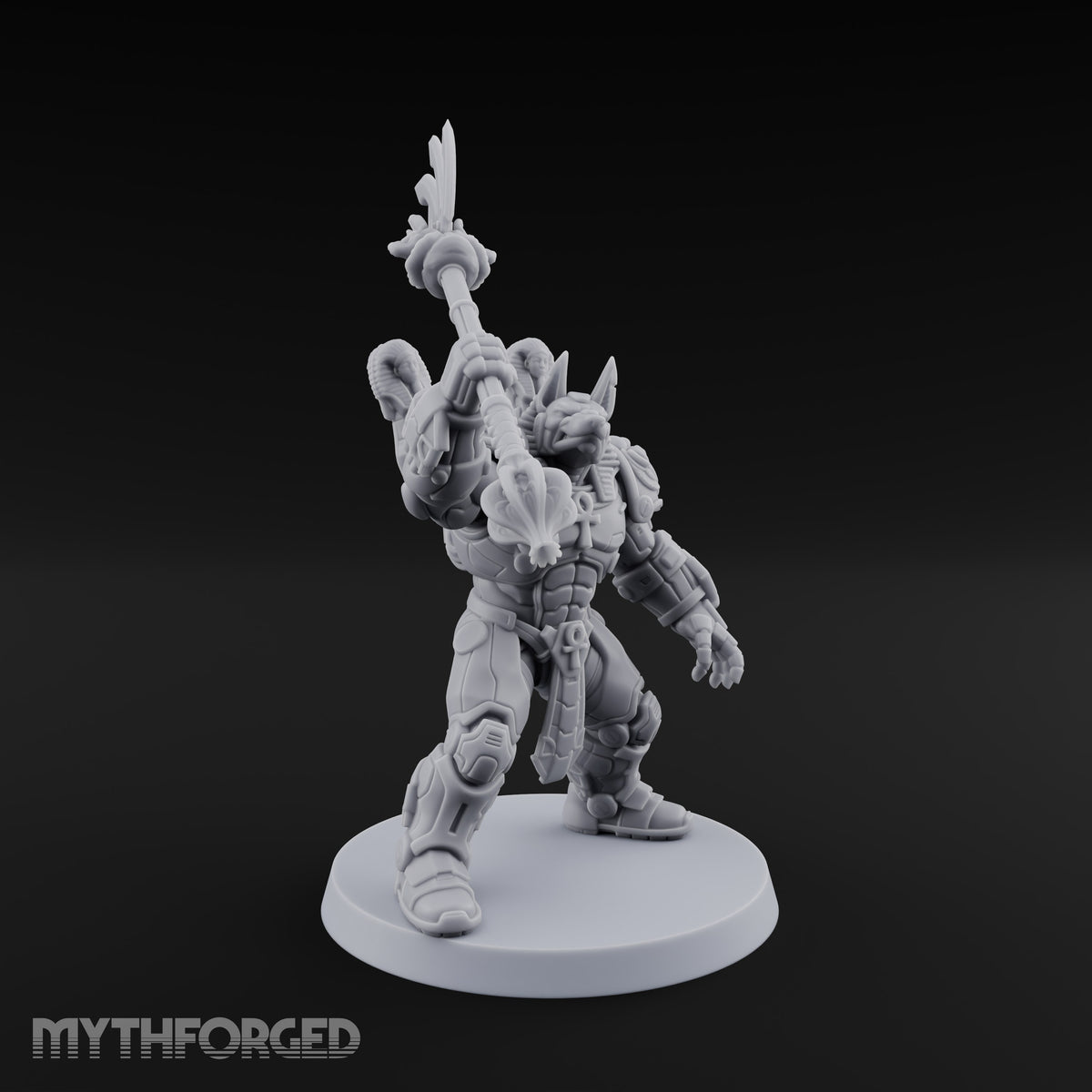 Judgment Swings Down Gnoll Armoured Jackal Warrior with Ankh and Staff