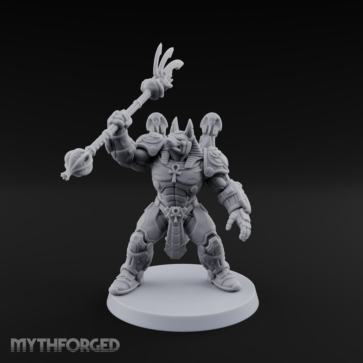 Judgment Swings Down Gnoll Armoured Jackal Warrior with Ankh and Staff