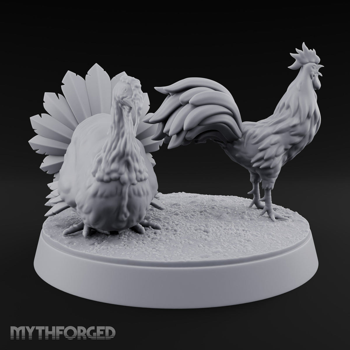 Crow Louder, Fan Wider Rooster and Turkey