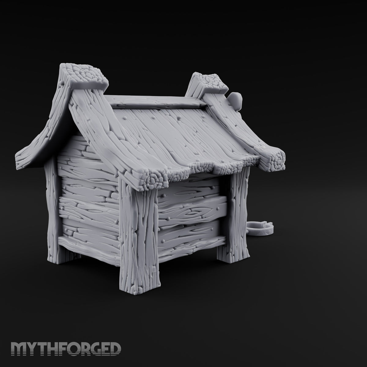 Chain Just Long Enough Wooden Farm Doghouse