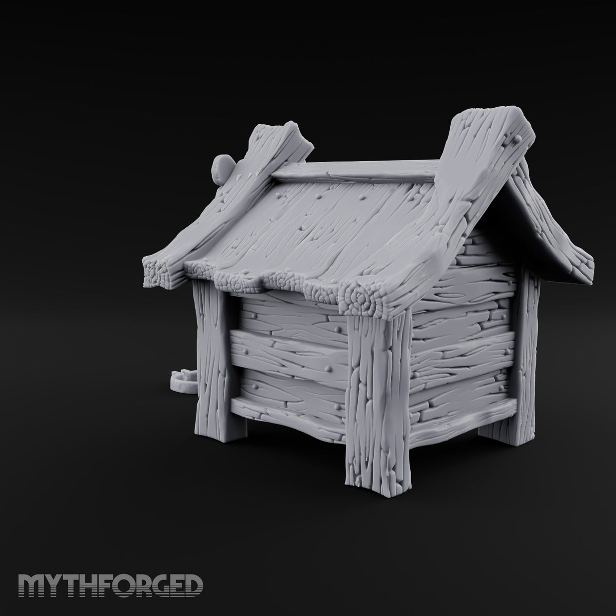 Chain Just Long Enough Wooden Farm Doghouse