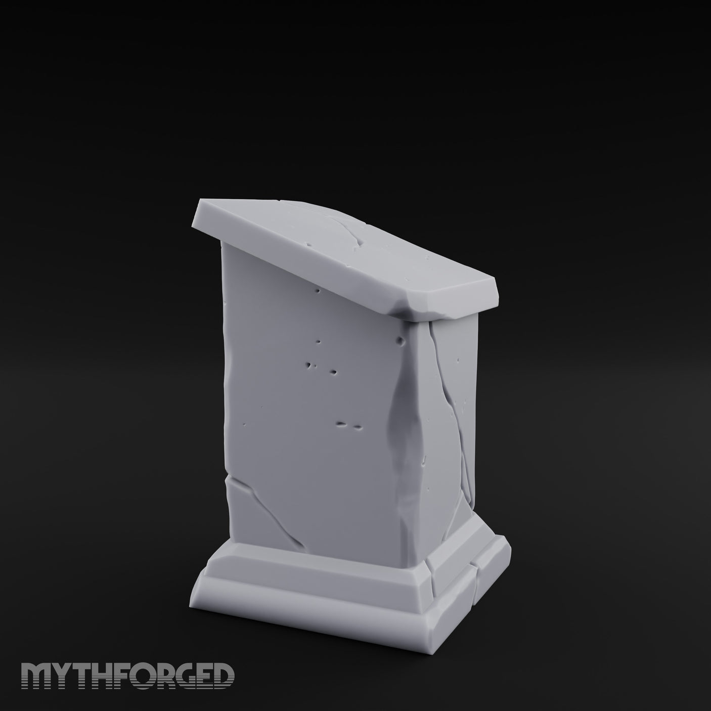 Fault-Split Base-Stepped Stone Lectern Book Rest Miniature for Dungeons and Dragons, Pathfinder or other TTRPGs