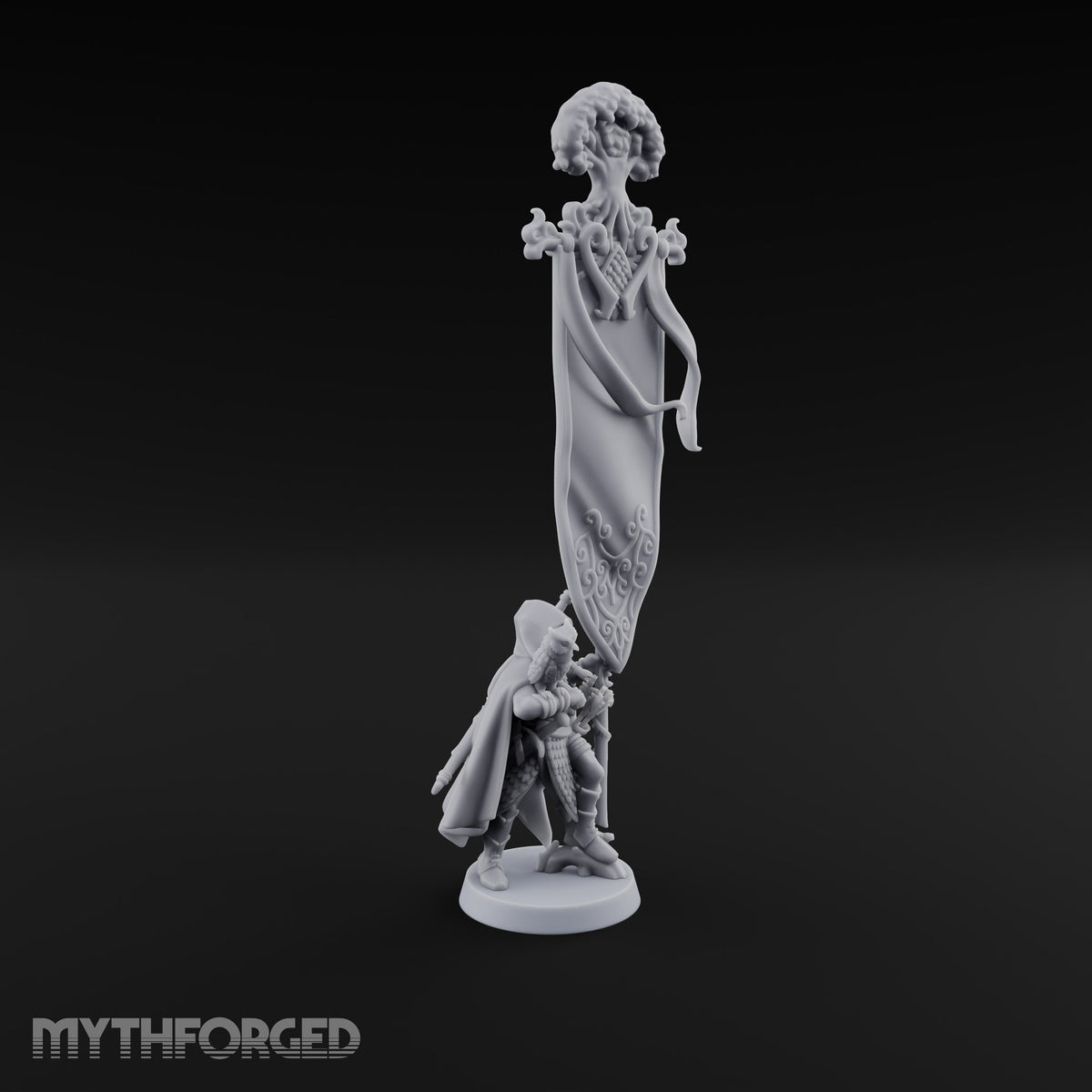 Banner Held High Feral Elf Standard Bearer Miniature for Dungeons and Dragons, Pathfinder or other TTRPGs
