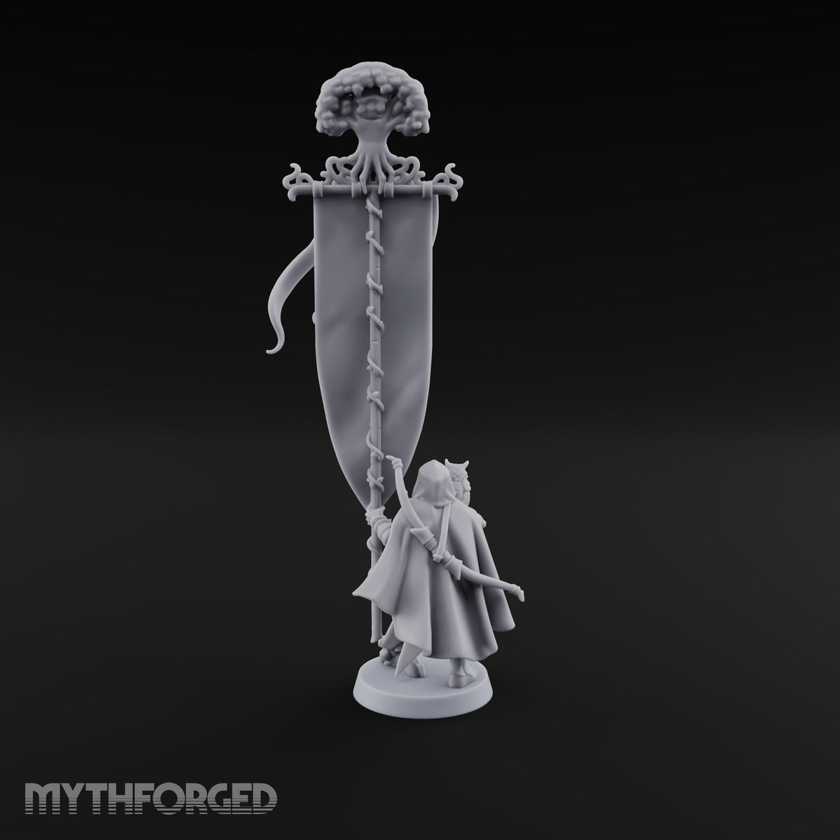 Banner Held High Feral Elf Standard Bearer Miniature for Dungeons and Dragons, Pathfinder or other TTRPGs