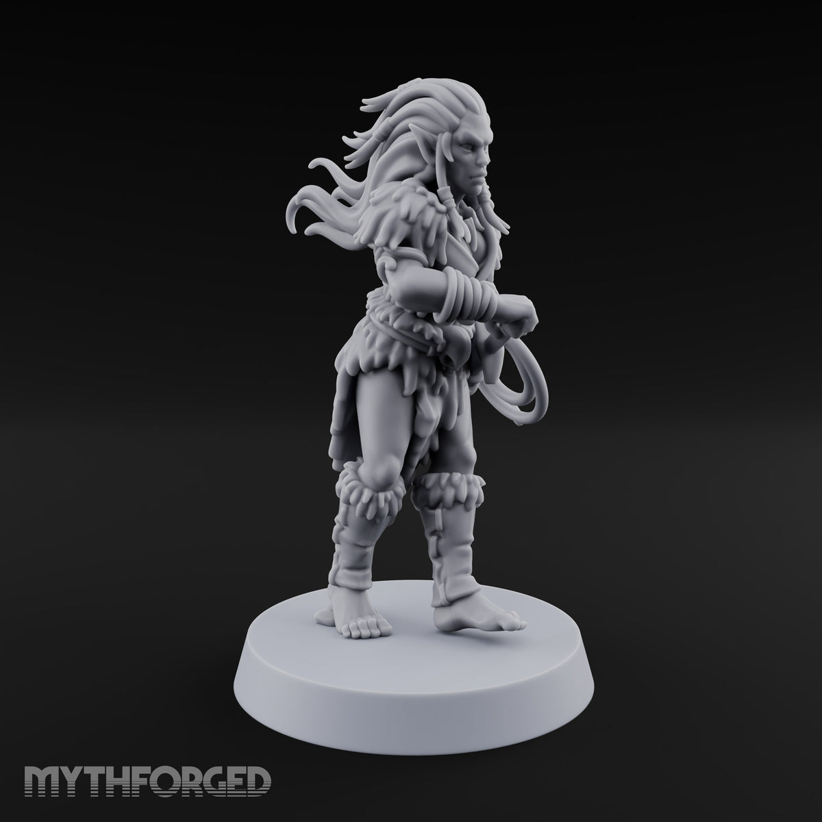 Running Wild Feral Beast and Elf Beastamer E Miniature for Dungeons and Dragons, Pathfinder or other TTRPGs