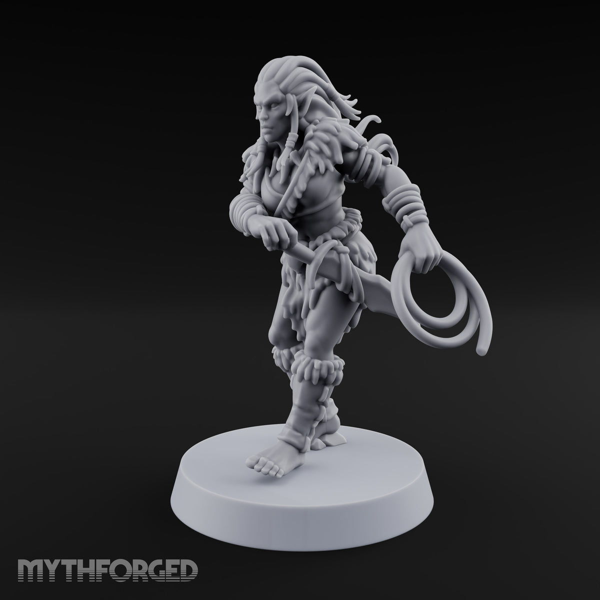 Running Wild Feral Beast and Elf Beastamer E Miniature for Dungeons and Dragons, Pathfinder or other TTRPGs
