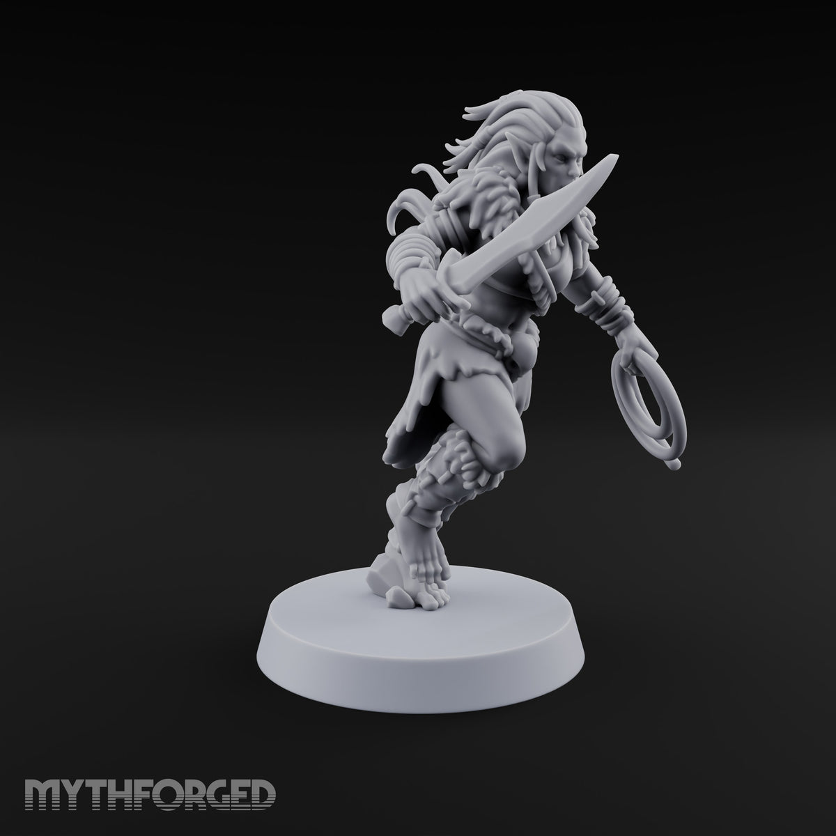Running Wild Feral Beast and Elf Beastamer E Miniature for Dungeons and Dragons, Pathfinder or other TTRPGs
