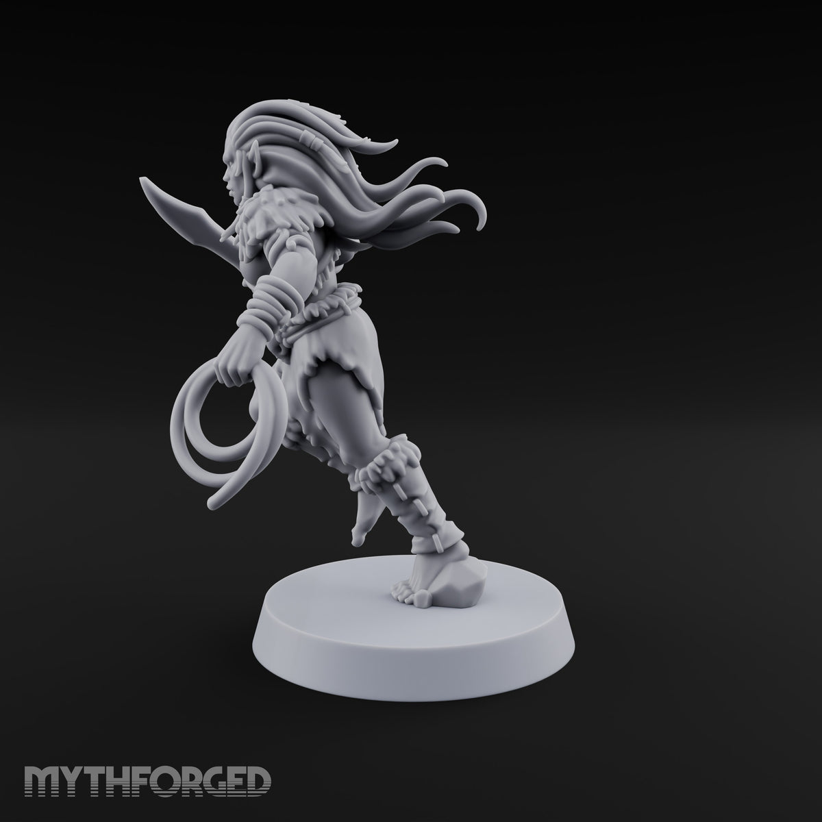 Running Wild Feral Beast and Elf Beastamer E Miniature for Dungeons and Dragons, Pathfinder or other TTRPGs