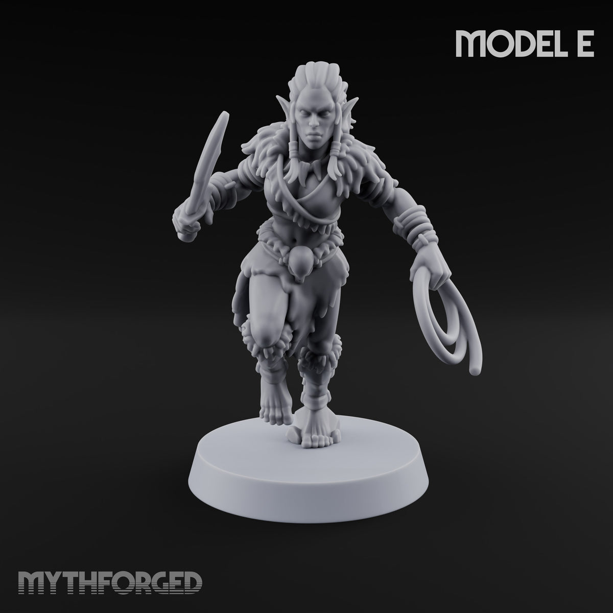 Running Wild Feral Beast and Elf Beastamer E Miniature for Dungeons and Dragons, Pathfinder or other TTRPGs