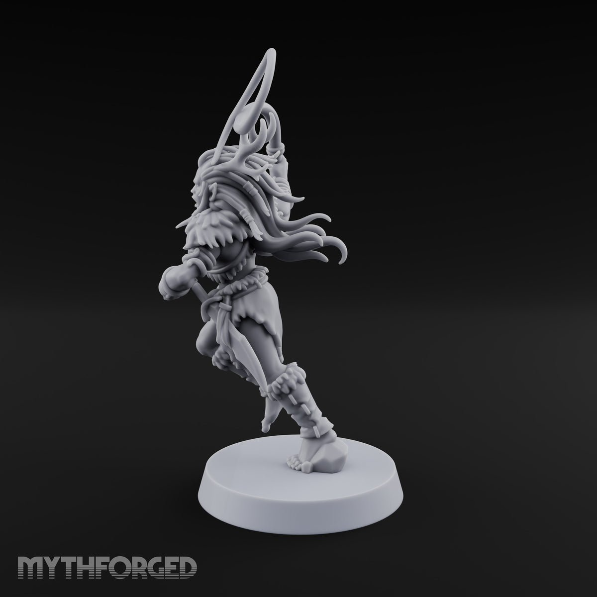 Running Wild Feral Beast and Elf Beastamer E Miniature for Dungeons and Dragons, Pathfinder or other TTRPGs