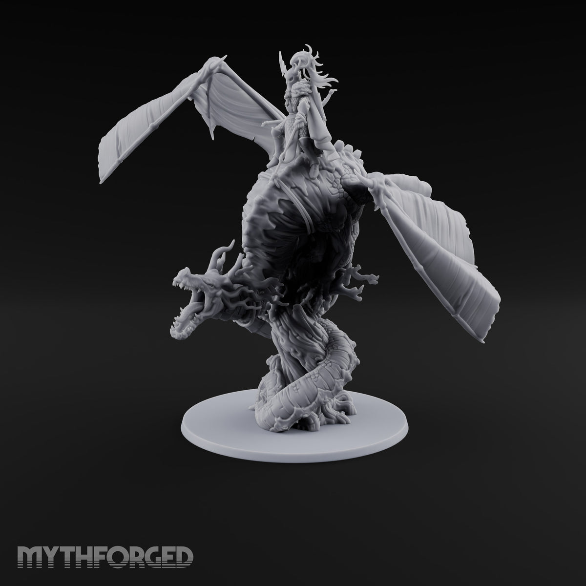 Swooping to Strike Elf Prince on Dragon Miniature for Dungeons and Dragons, Pathfinder or other TTRPGs