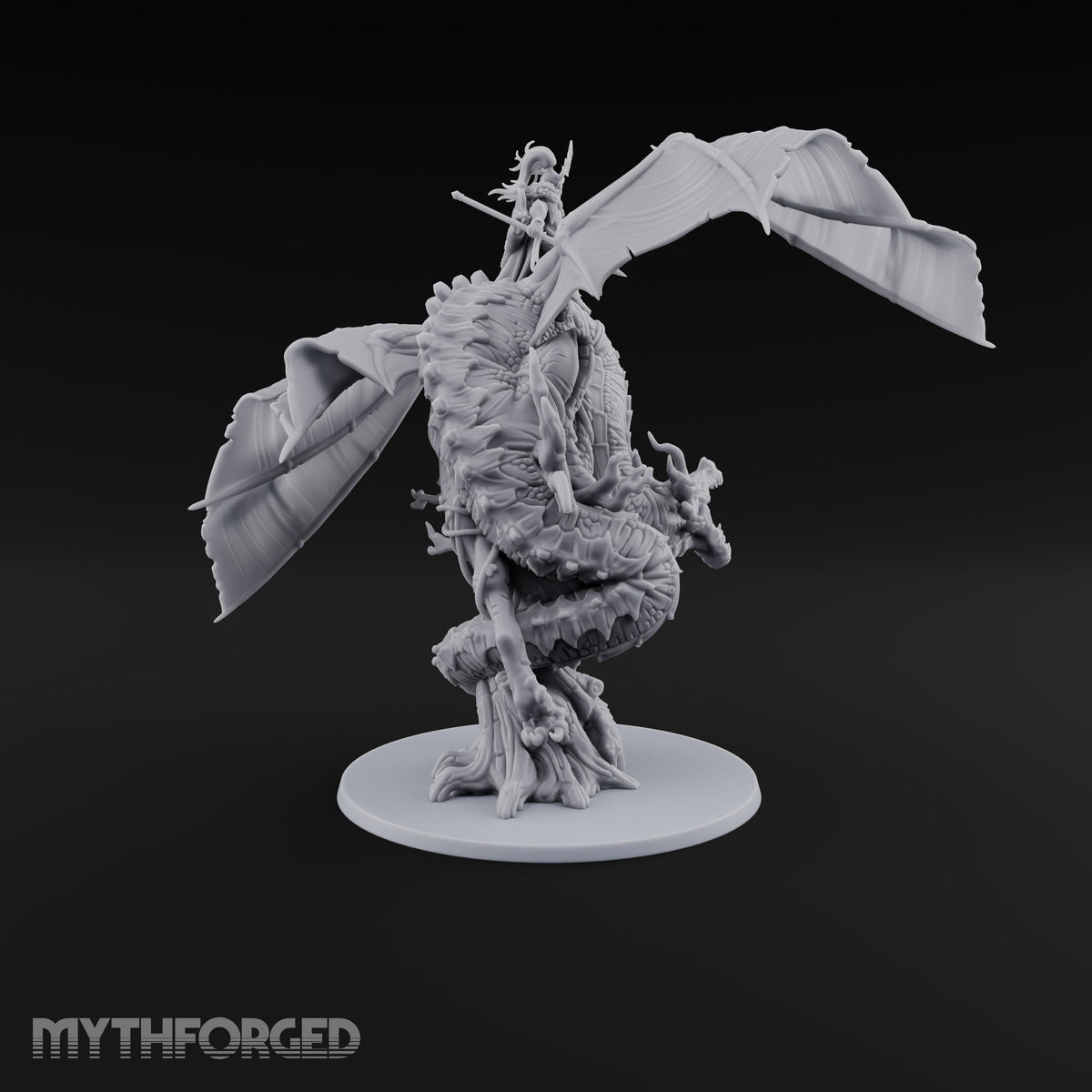 Swooping to Strike Elf Prince on Dragon Miniature for Dungeons and Dragons, Pathfinder or other TTRPGs