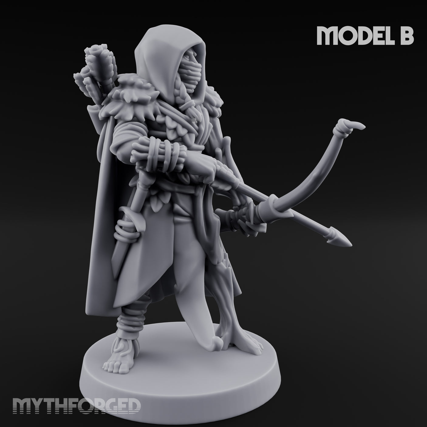 Hooded Bandit Crew Human Bandit B Miniature for Dungeons and Dragons, Pathfinder or other TTRPGs