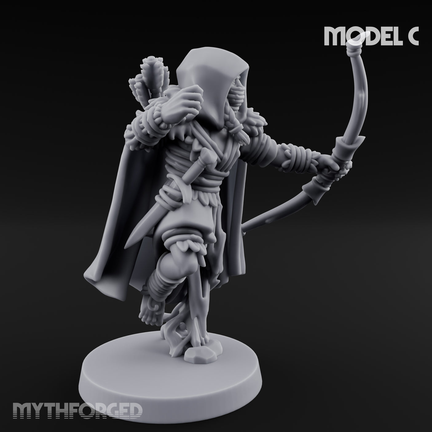 Hooded Bandit Crew Human Bandit C Miniature for Dungeons and Dragons, Pathfinder or other TTRPGs