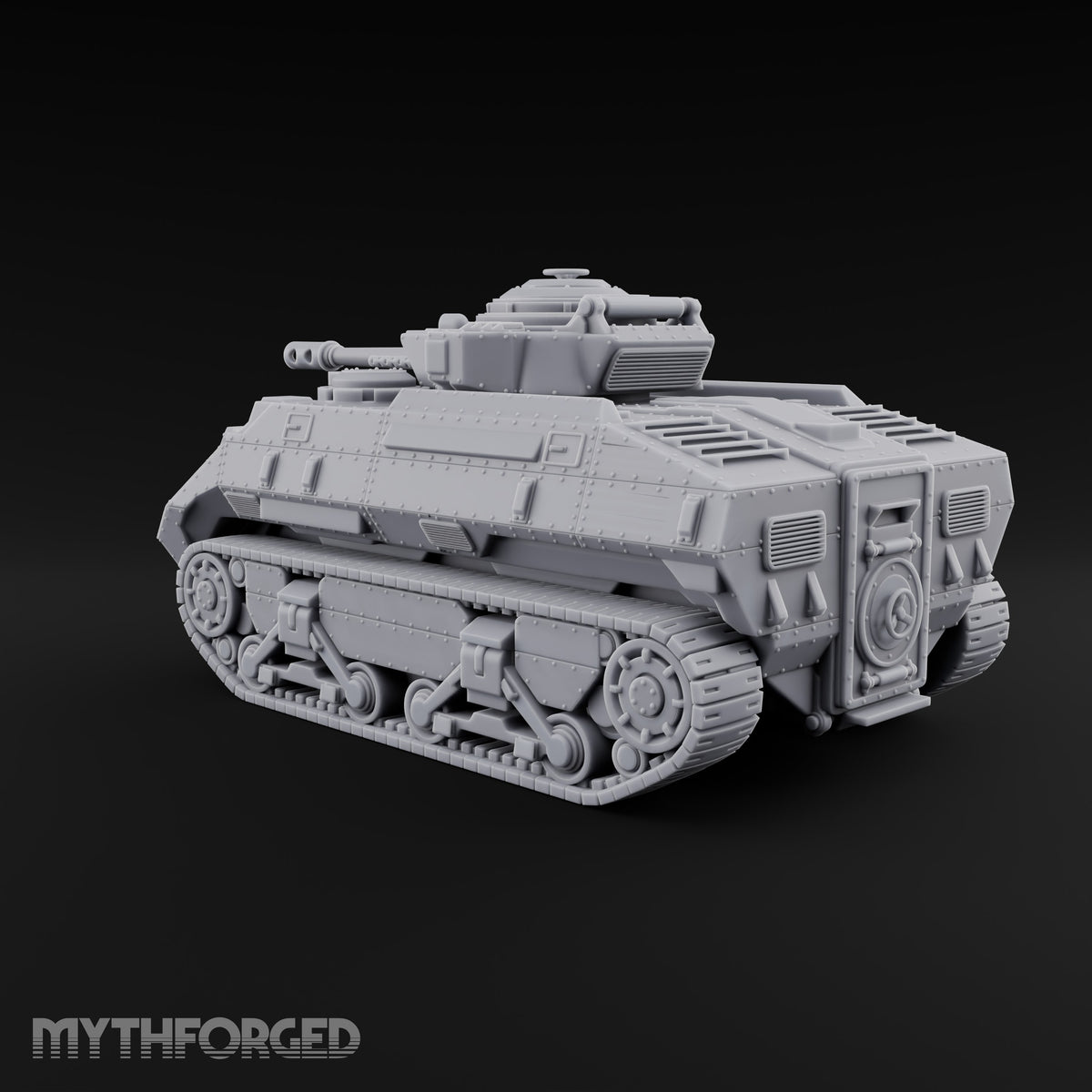 Rolling Over the Rubble Sci-Fi Armoured Tracked Tank — Tracked Cannon