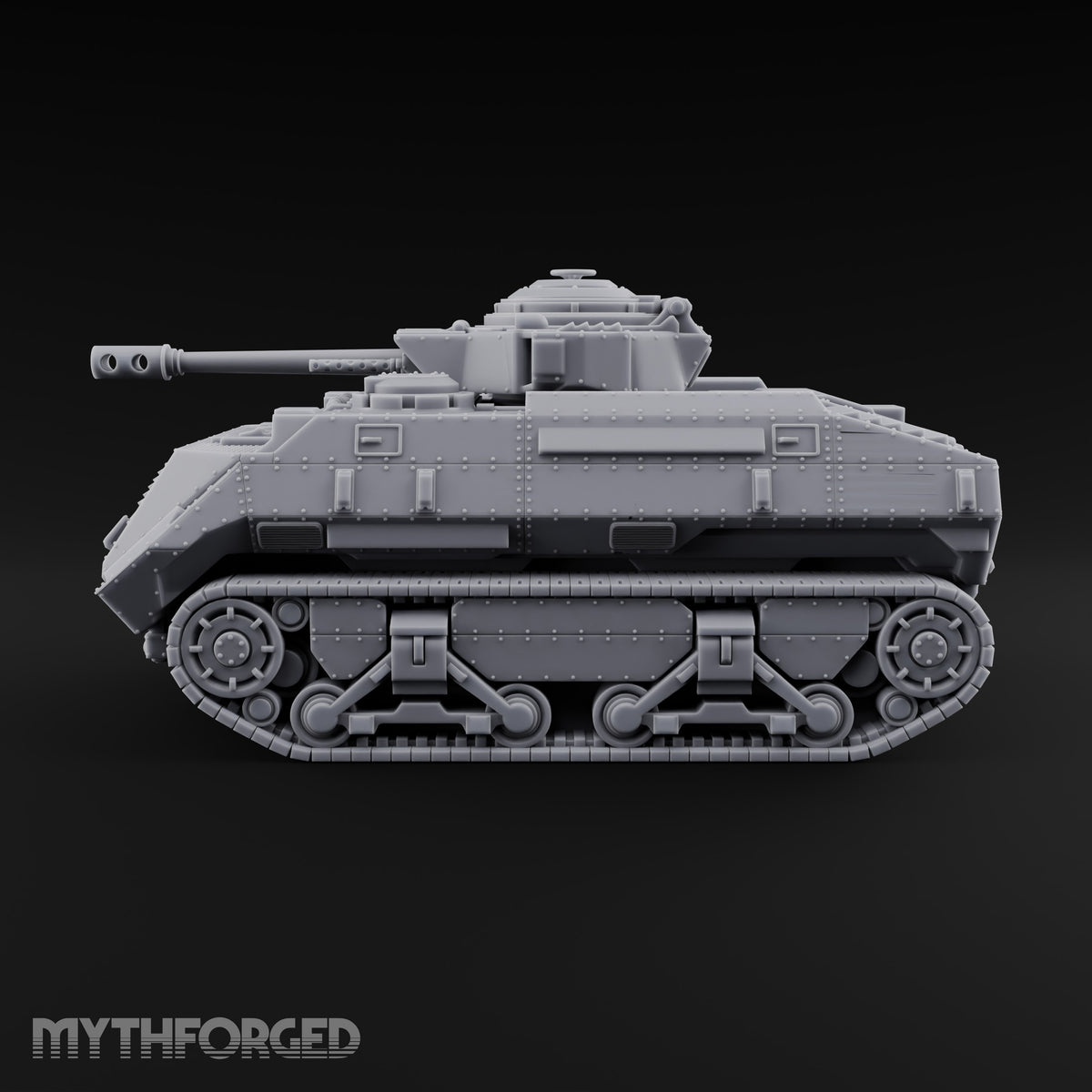 Rolling Over the Rubble Sci-Fi Armoured Tracked Tank — Tracked Cannon