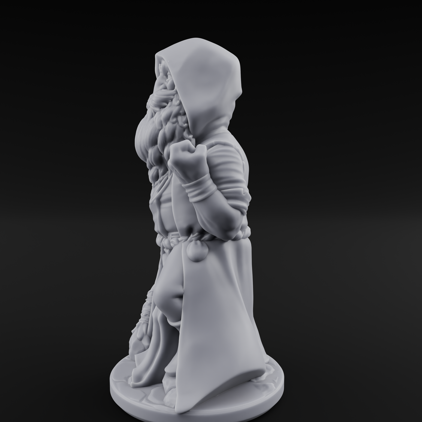 Fist Clenching Gnome Mage Miniature for Dungeons and Dragons, Pathfinder or other TTRPGs
