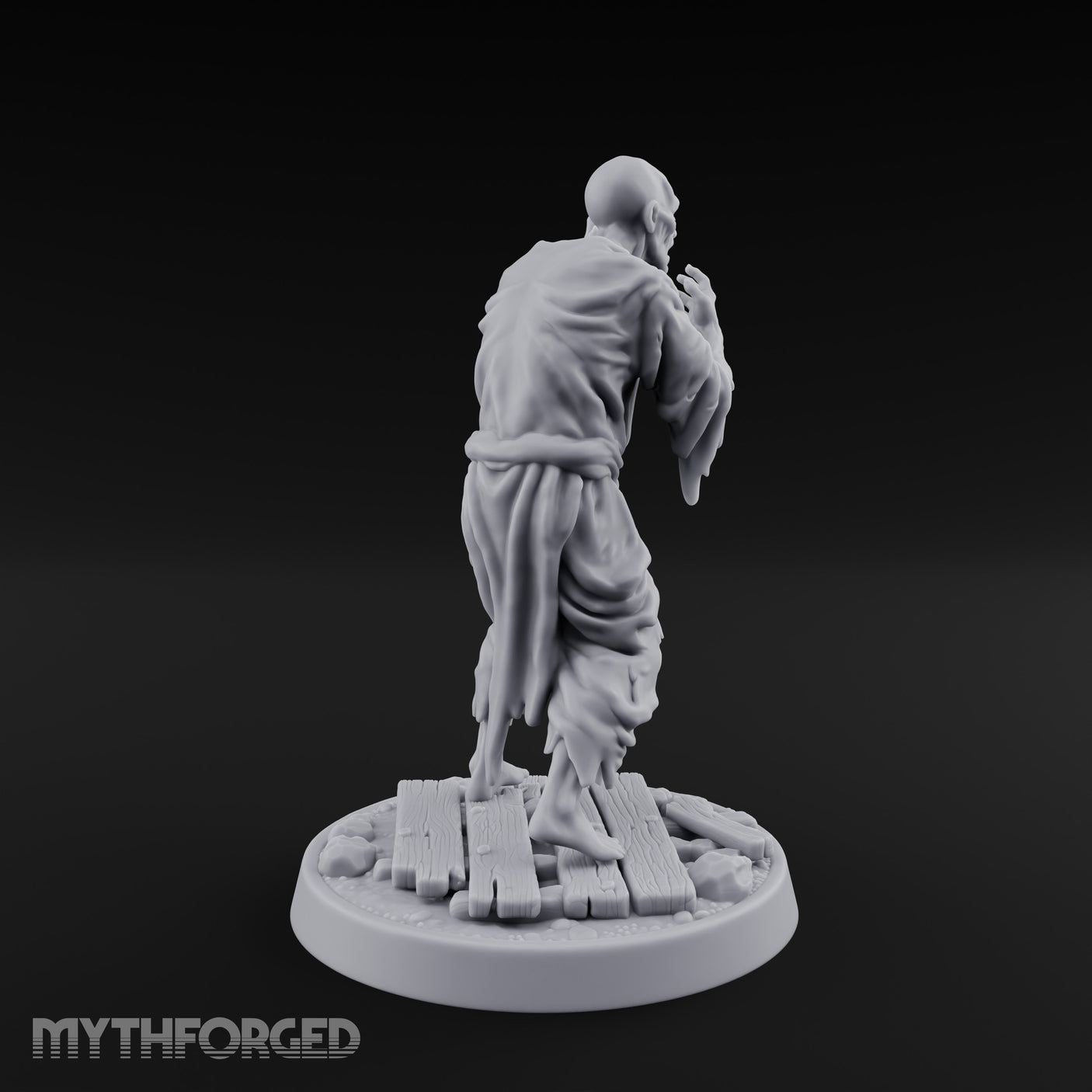 Finger Curling Robe Rotting Zombie Pilgrim Miniature for Dungeons and Dragons, Pathfinder or other TTRPGs